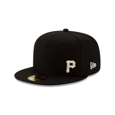 Black Pittsburgh Pirates Hat - New Era MLB Flawless 59FIFTY Fitted Caps USA5861749